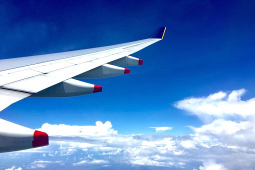 Looking through clouds from aeroplane window